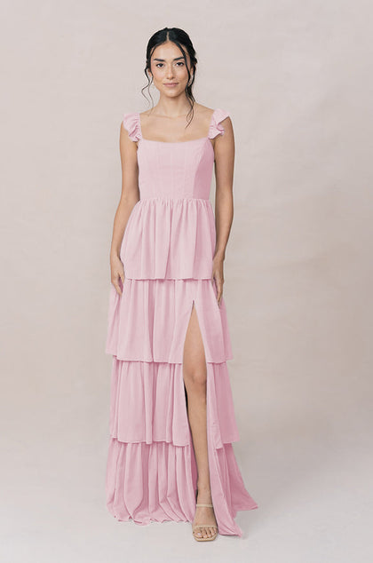 Poppy Chiffon Dress | Made To Order | Blush Pink