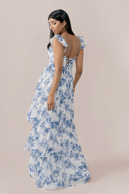 Model: Jacinth; Size: 4; Color: Dusty Blue Bouquet