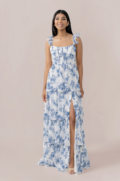 Model: Jacinth; Size: 4; Color: Dusty Blue Bouquet