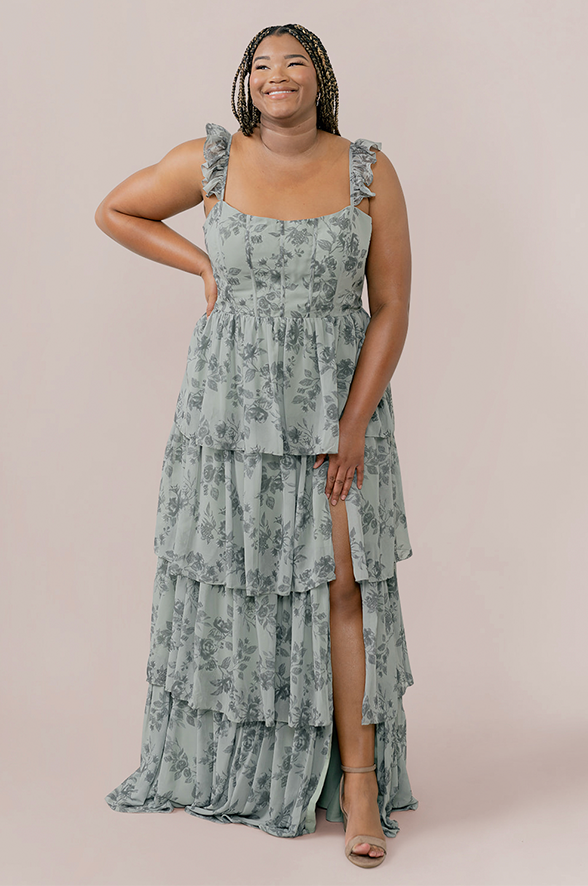 Sweet Style Round Neck Sleeveless Floral Print Zippered Women's Dress