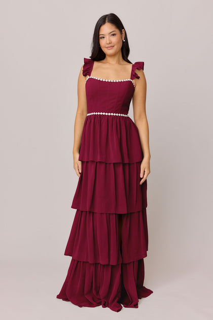 Poppy Luxe Chiffon Dress | Made To Order | Marsala