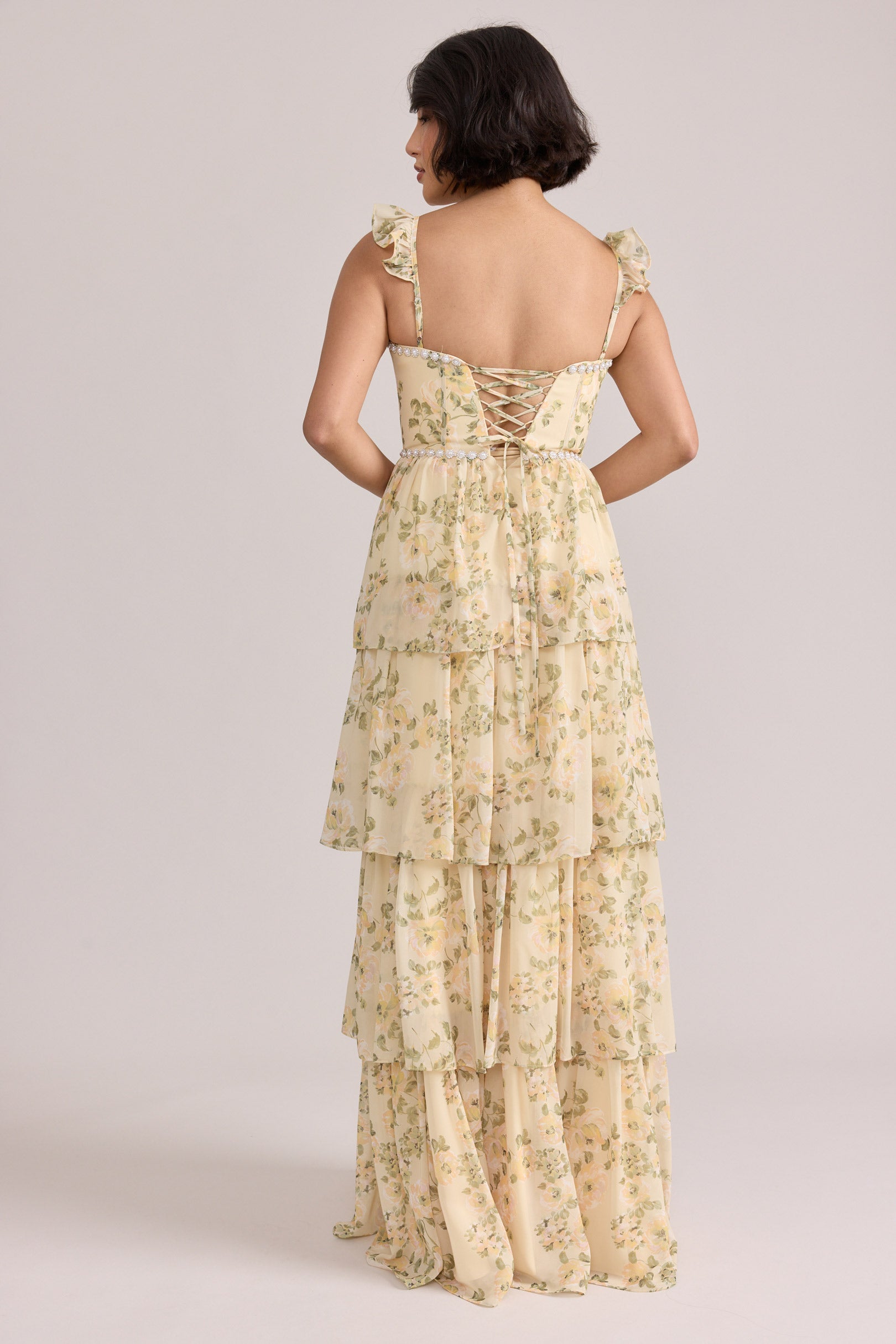 Poppy Luxe Chiffon Floral Print Dress