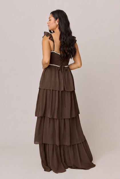 Poppy Luxe Chiffon Dress | Made To Order | Espresso