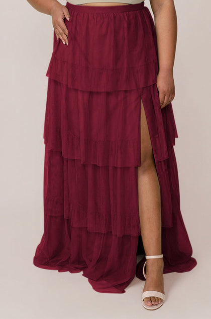 Poppy Tulle Skirt | Made To Order - Cabernet