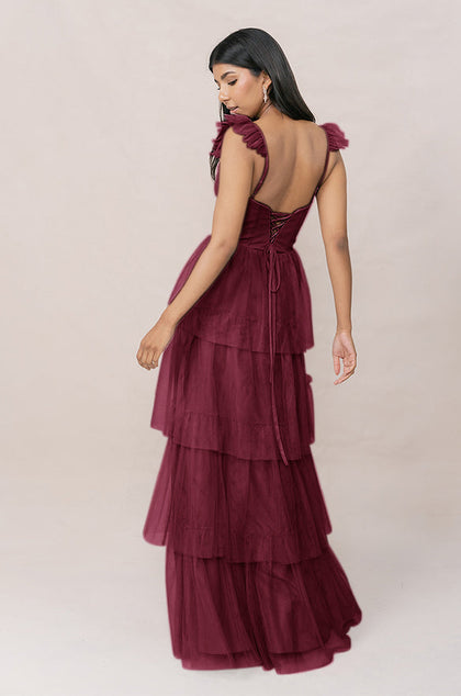 Poppy Tulle Dress | Made To Order | Cabernet