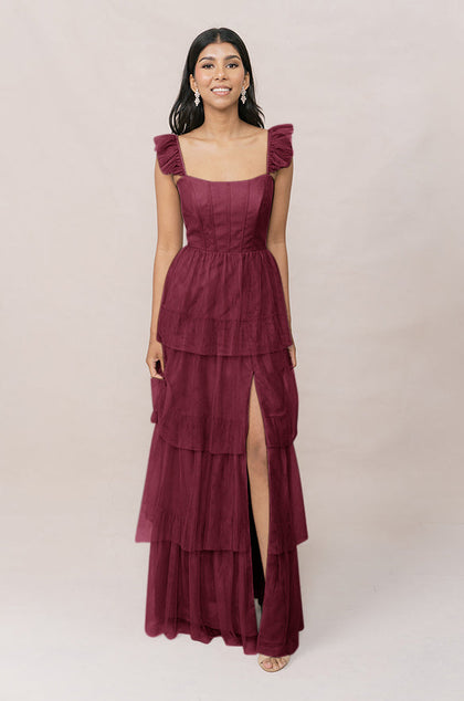 Poppy Tulle Dress | Made To Order | Cabernet