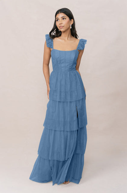 Poppy Tulle Dress | Made To Order | Dusty Blue