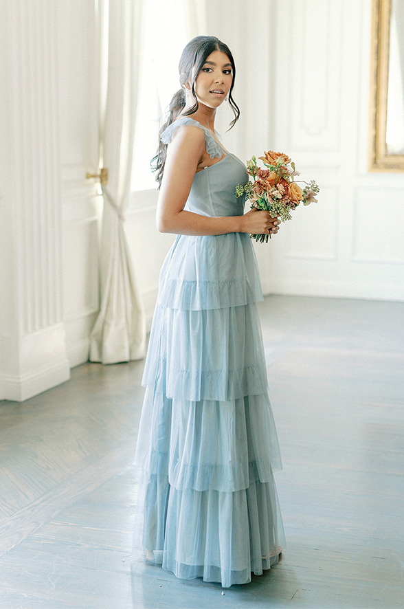 Bridesmaid Dress at Revelry | Tulle Embellished Pearl Veil | Ready to Ship