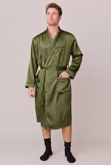Pre-Game Satin Robe | Made To Order - Fern