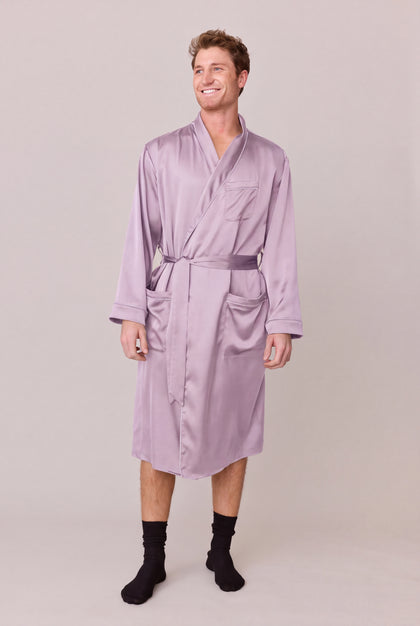 Pre-Game Satin Robe | Lilac