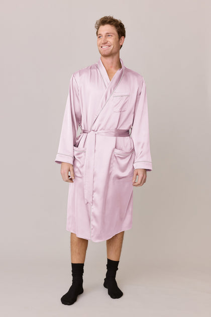 Pre-Game Satin Robe | Made To Order - Baby Pink