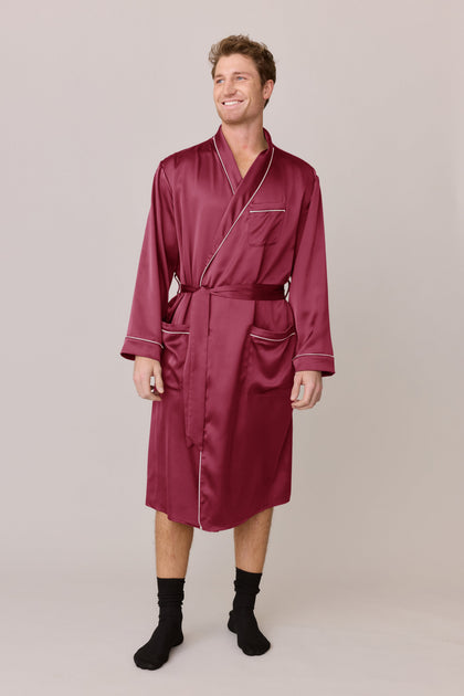 Pre-Game Satin Robe | Made To Order - Berry