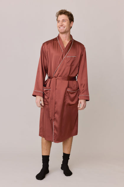 Pre-Game Satin Robe | Made To Order - Cinnamon Rose