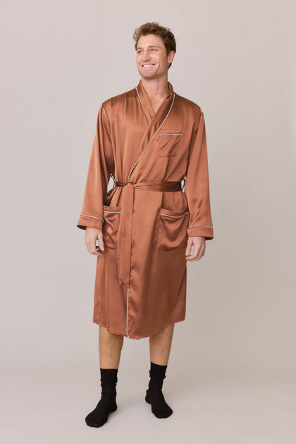 Pre-Game Satin Robe | Made To Order - Copper