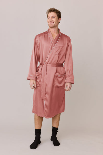 Pre-Game Satin Robe | Made To Order - Desert Rose