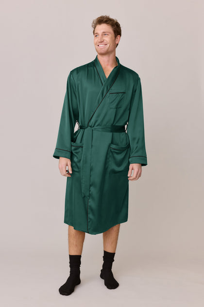 Pre-Game Satin Robe | Made To Order - Emerald