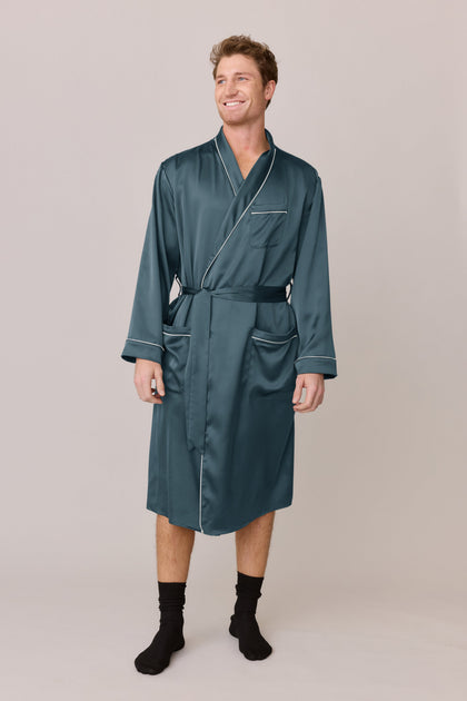 Pre-Game Satin Robe | Made To Order - Eucalyptus