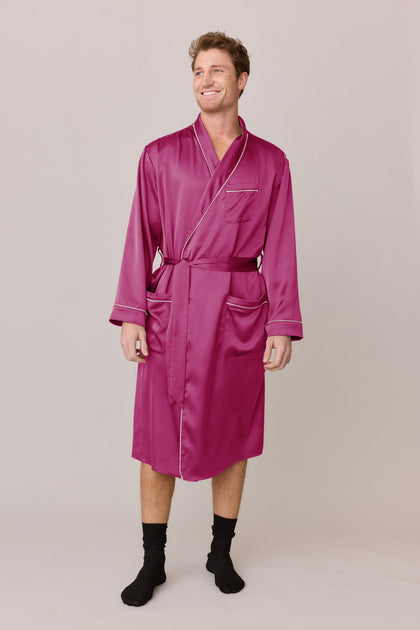 Pre-Game Satin Robe | Made To Order - Fuchsia