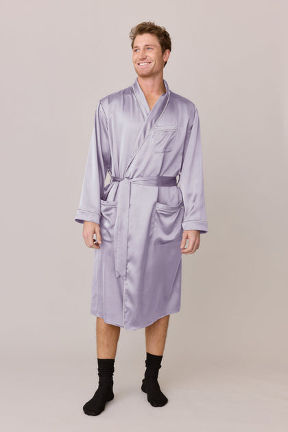 Pre-Game Satin Robe | Made To Order - Light Lavender
