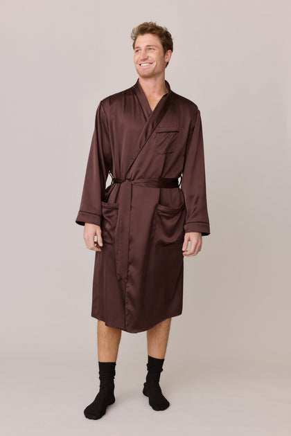 Pre-Game Satin Robe | Made To Order - Mahogany