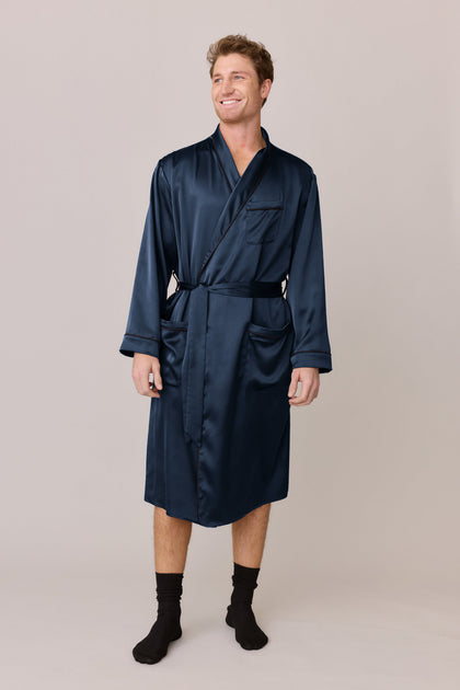 Pre-Game Satin Robe | Made To Order - Romantic Blue