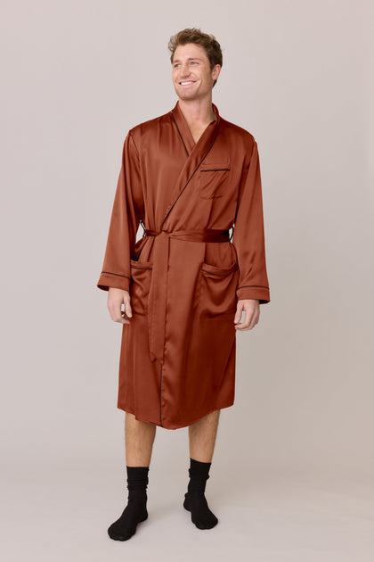 Pre-Game Satin Robe | Made To Order - Rust