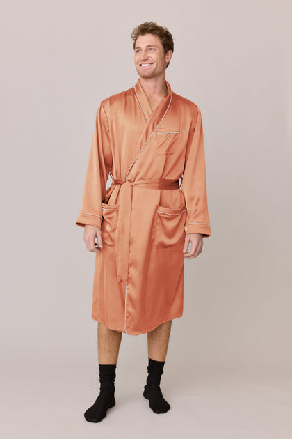 Pre-Game Satin Robe | Made To Order - Tangerine