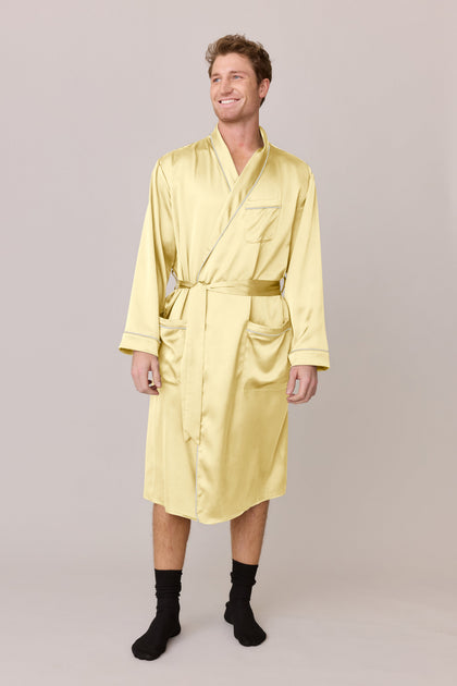 Pre-Game Satin Robe | Made To Order - Yellow