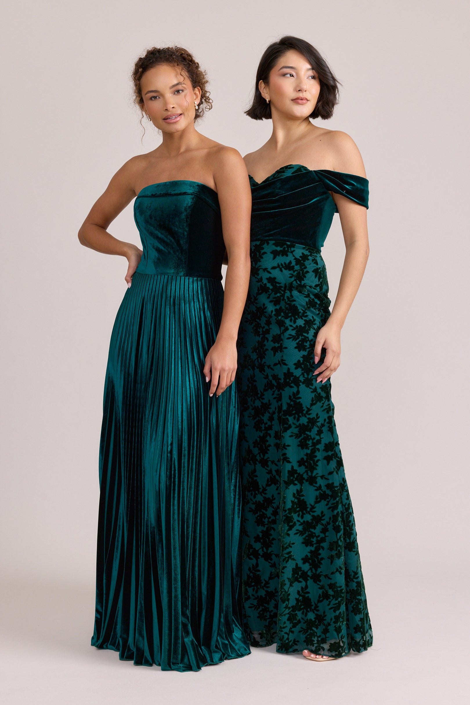 Quincy Velvet + Floral Burnout Velvet Dress