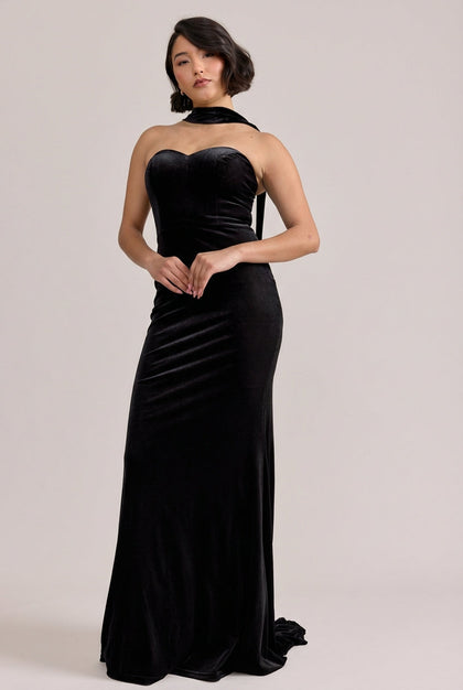 Quinn Velvet Dress | Black
