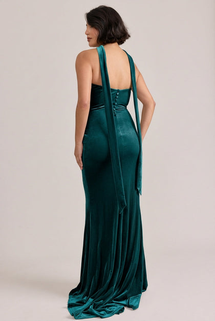 Quinn Velvet Dress | Made To Order | Emerald