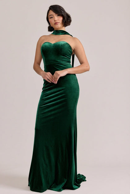 Quinn Velvet Dress | Made To Order | Emerald