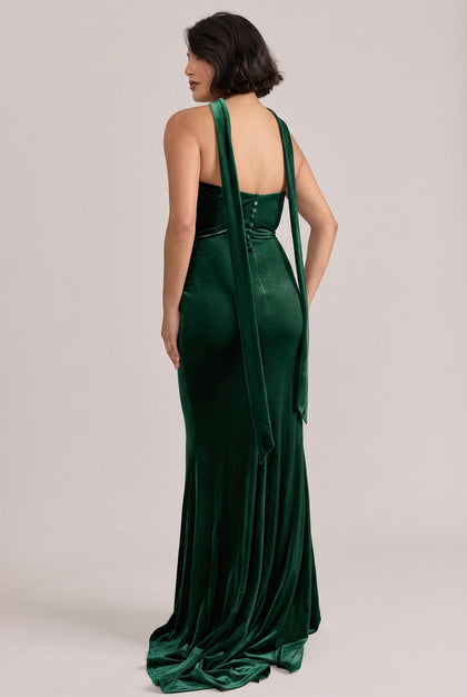 Quinn Velvet Dress | Made To Order | Emerald