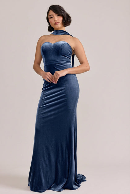 Quinn Velvet Dress | Made To Order | Royal Blue