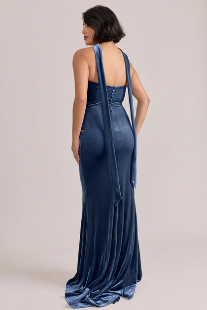 Quinn Velvet Dress | Made To Order | Royal Blue