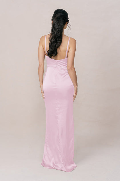 Rava Satin Dress | Made To Order | Baby Pink