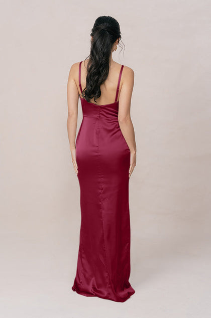 Rava Satin Dress | Made To Order | Berry