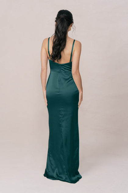 Rava Satin Dress | Made To Order | Classic Emerald