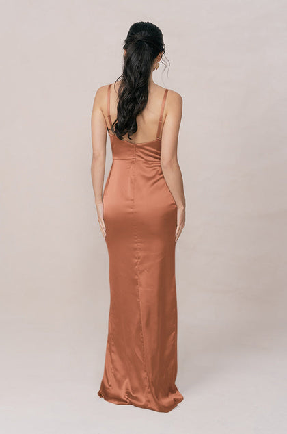 Rava Satin Dress | Made To Order | Copper