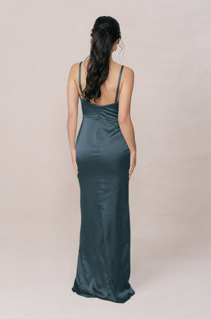 Rava Satin Dress | Made To Order | Eucalyptus