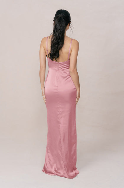 Rava Satin Dress | Made To Order | Rosette