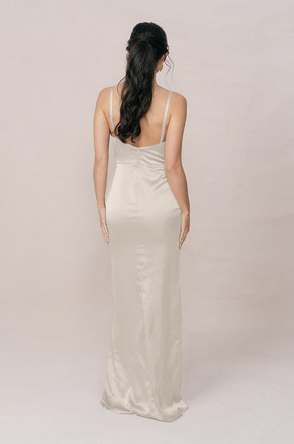 Rava Satin Dress | Made To Order | Soft Champagne