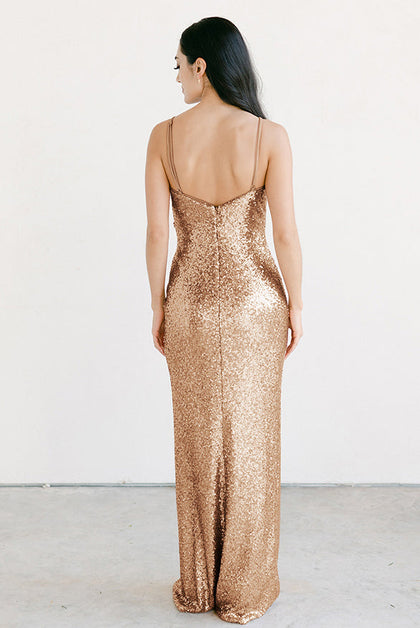 Rava Sequin Dress | Made To Order | Gold