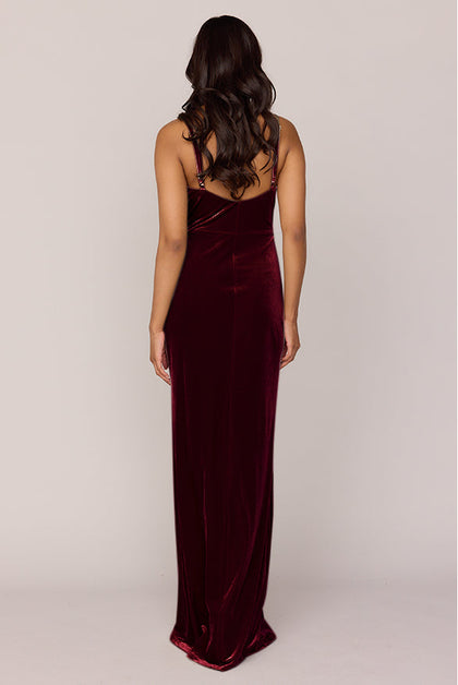 Rava Velvet Dress | Made To Order | Burgundy