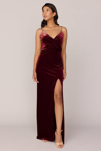 Rava Velvet Dress | Made To Order | Burgundy