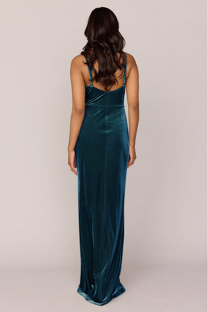 Rava Velvet Dress | Made To Order | Desert Blue