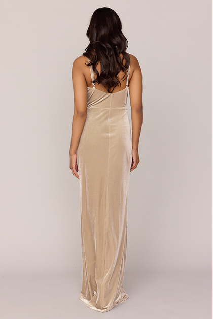 Rava Velvet Dress | Made To Order | Champagne