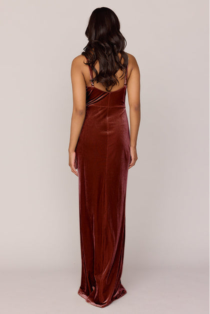 Rava Velvet Dress | Made To Order | Terracotta