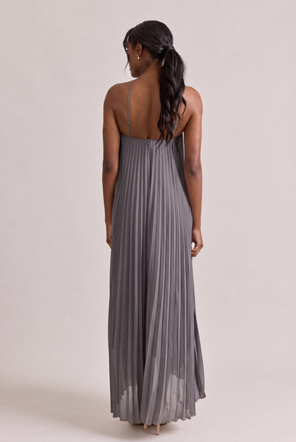 Rayne Chiffon Pleated Dress | Dusty Purple