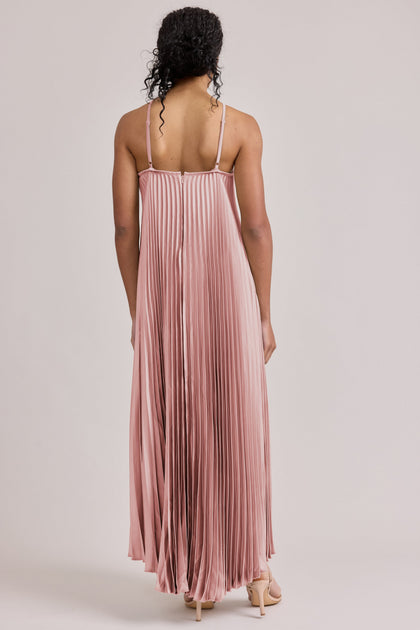 Rayne Satin Pleated Dress | Made To Order | Blushing Bride